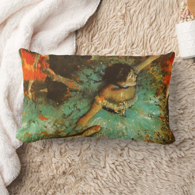 Ballerina Dance Green Dancer Edger Degas Painting Lumbar Pillow (Blanket)