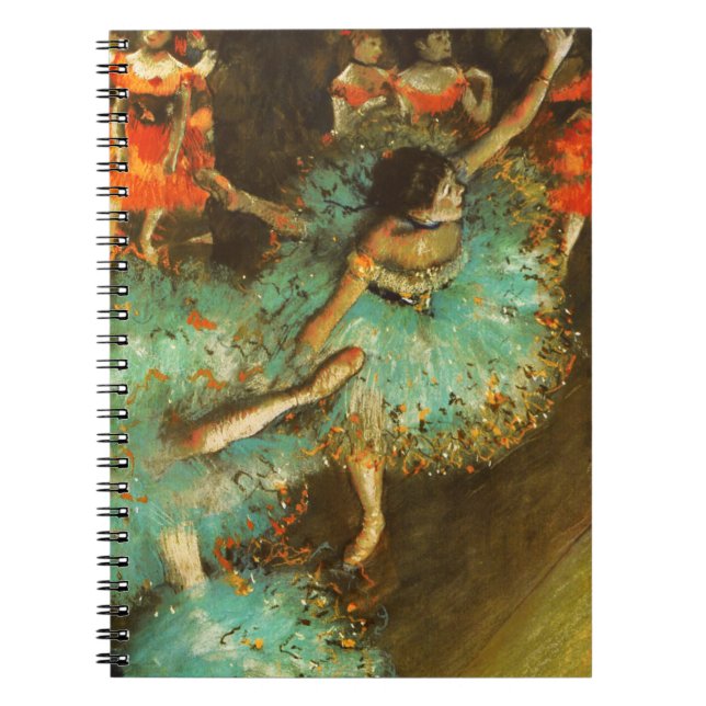 Ballerina Dance Green Dancer Edger Degas Painting Notebook (Front)