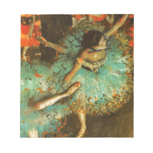 Ballerina Dance Green Dancer Edger Degas Painting Notepad
