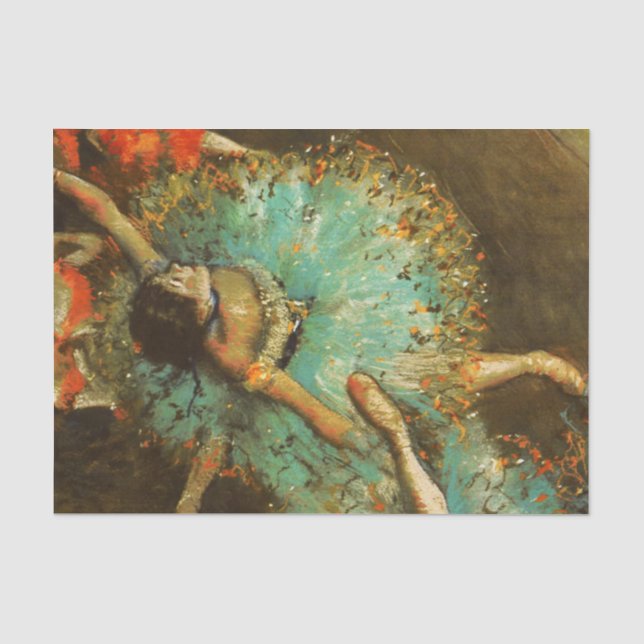 Ballerina Dance Green Dancer Edger Degas Painting Tissue Paper (Front)