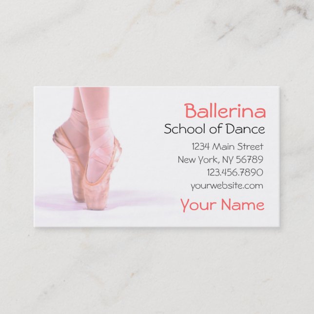 Ballerina Dance Instructor Business Card (Front)