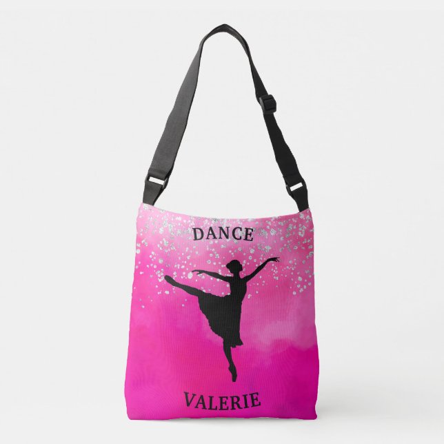 Ballerina Dance Pink Ombre Sparkle  Crossbody Bag (Front)
