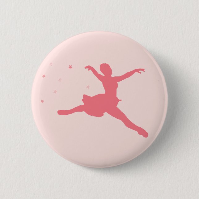 Ballerina dancer 2 inch round button (Front)