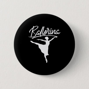 Ballerina Dancer 2 Inch Round Button