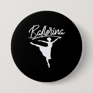 Ballerina Dancer 3 Inch Round Button