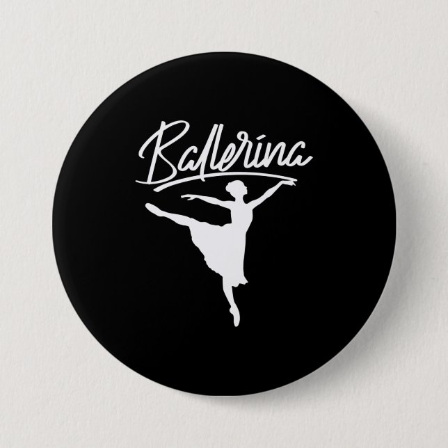 Ballerina Dancer 3 Inch Round Button (Front)