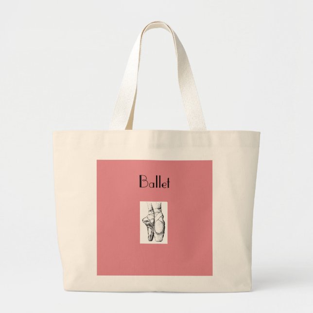 Ballerina Dancer Ballet Shoes Dance Tote Bag (Front)