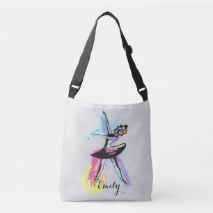 Ballerina Dancer Watercolor Customized Crossbody Bag