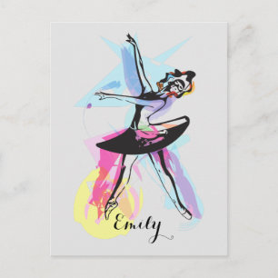 Ballerina Dancer Watercolor Customized  Postcard