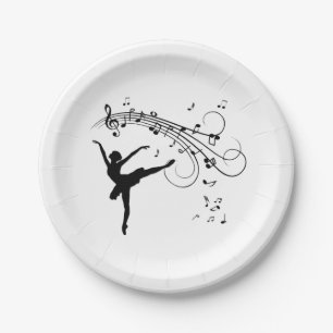 Ballerina Dancing and the Music Follows Paper Plate