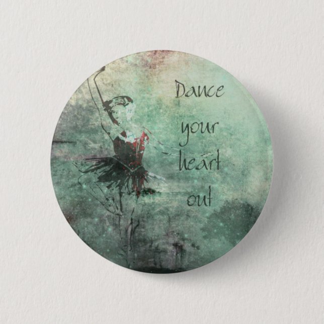 Ballerina Dancing Her Heart Out 2 Inch Round Button (Front)