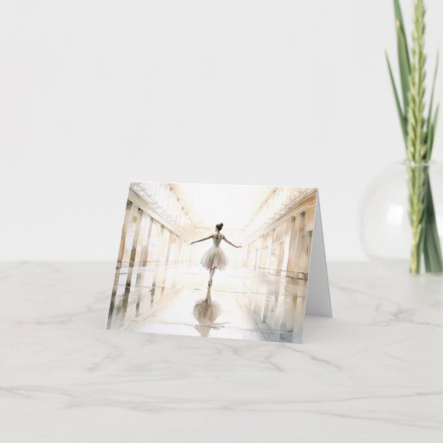 Ballerina Dancing in a Hall BLANK  Card (Front)