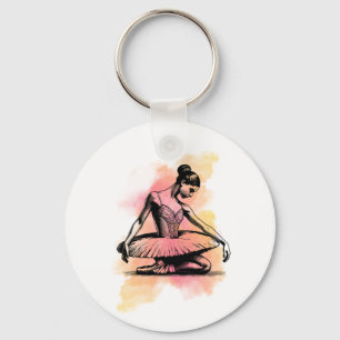 Ballerina Dancing in Color  Keychain