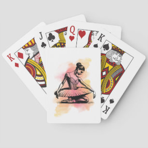 Ballerina Dancing in Color Playing Cards