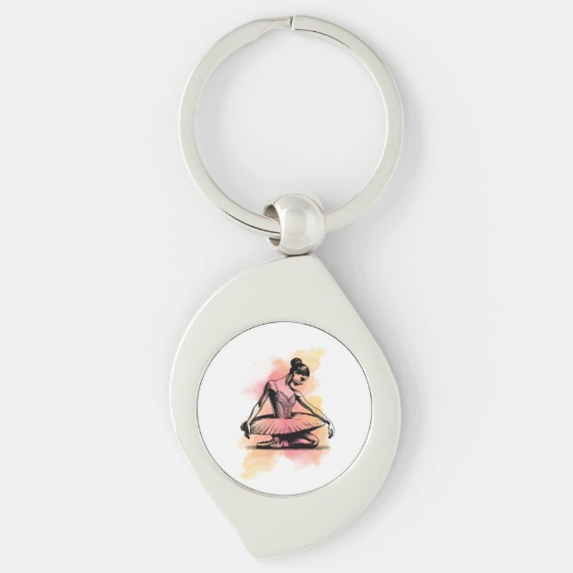 Ballerina Dancing in Colour  Keychain (Front)