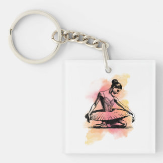 Ballerina Dancing in Colour Keychain