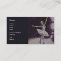 Ballerina Dancing in Purple Business Cards