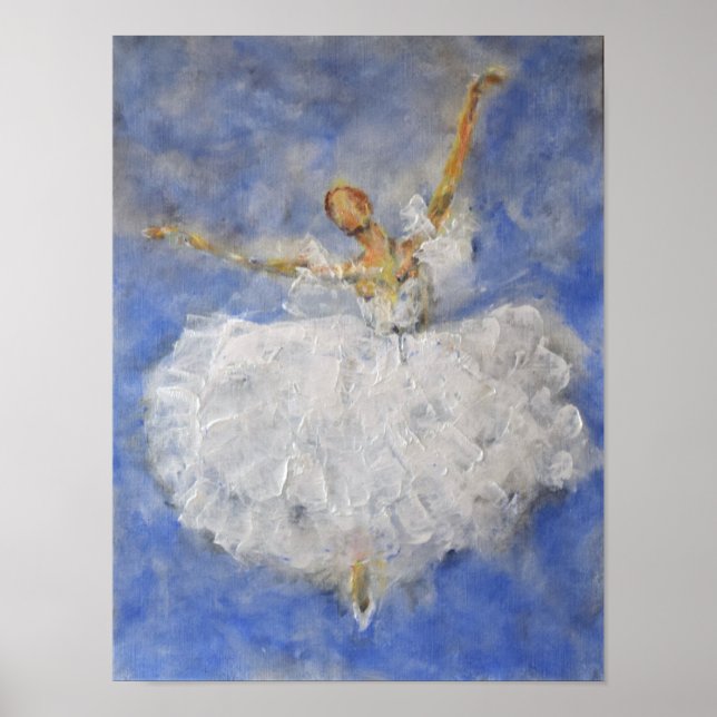 Ballerina dancing in the clouds poster (Front)