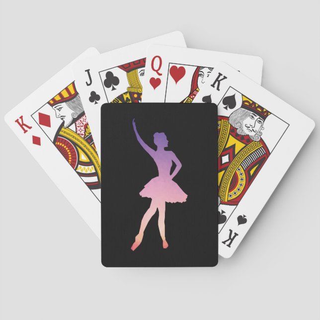 Ballerina dancing modern geometric design  playing cards (Back)