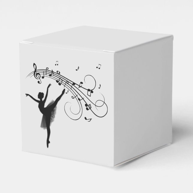 Ballerina Dancing with Music Favor Box (Front Side)