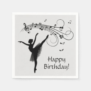 Ballerina Dancing with Music Napkin