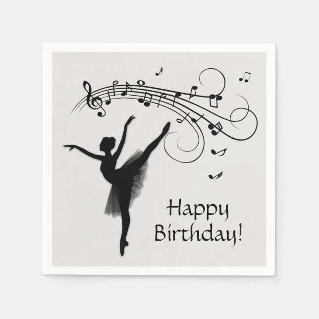 Ballerina Dancing with Music Napkin (Front)