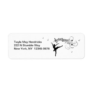 Ballerina Dancing with Music Notes