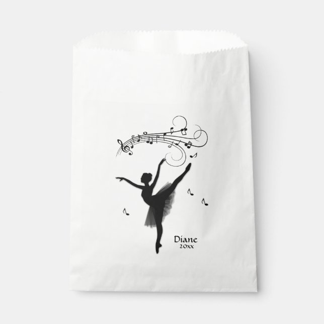 Ballerina Dancing with Music Personal Favour Bag (Front)
