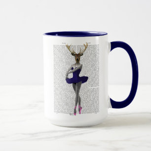 Ballerina Deer in Blue Mug