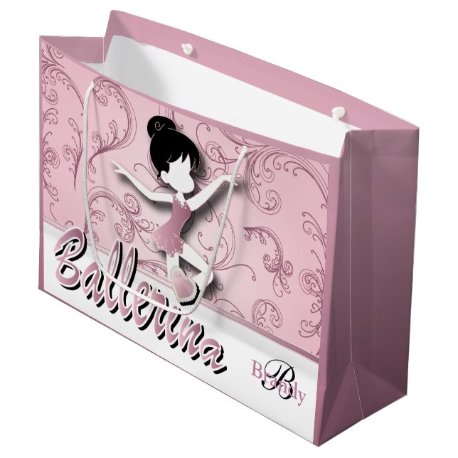 Ballerina Doll | Pink Tourmaline | Personalize Large Gift Bag (Front Angled)