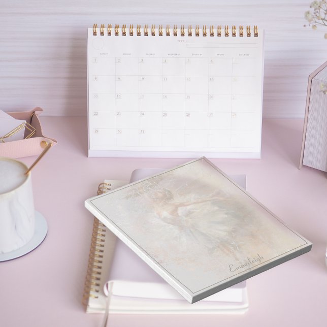Ballerina Elegant Pose Bordered Notepad (Creator Uploaded)