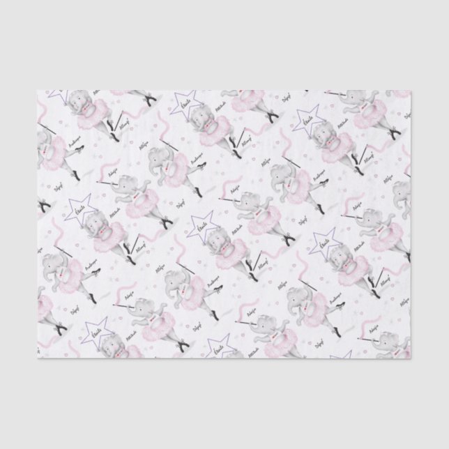 Ballerina Elephant Dance Recital Tissue Paper (Front)