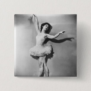 Ballerina en pointe B&W 2 Inch Square Button