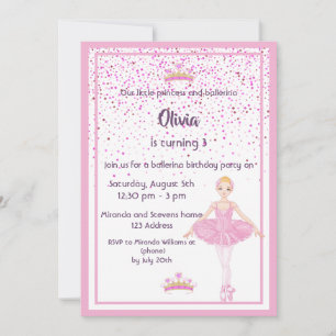 Ballerina et invitations à la fête d'anniversaire
