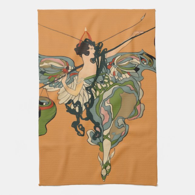Ballerina Faerie With Lanterns Kitchen Towel (Vertical)