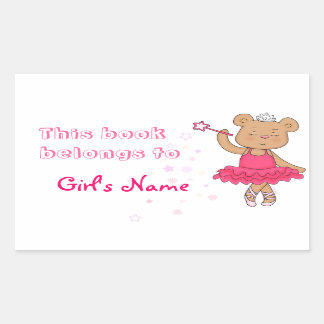 Ballerina Fairy Bear livre étiquette