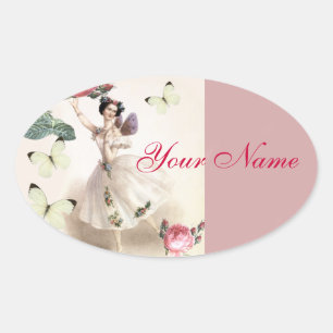 Ballerina Fairy Oval Sticker