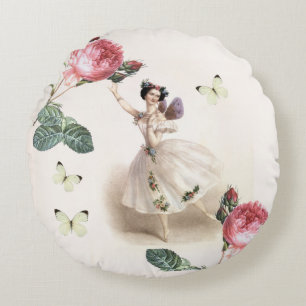 Ballerina fairy round pillow