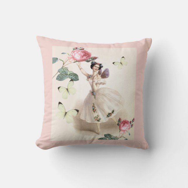 Ballerina Fairy Throw Pillow (Front)