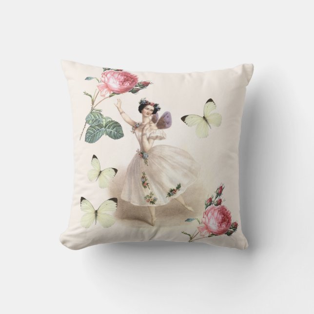 Ballerina Fairy Throw Pillow (Front)