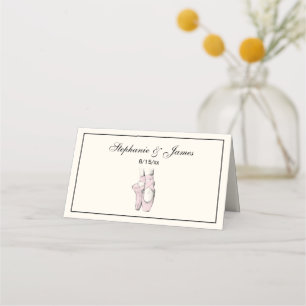 Ballerina Feet on Pointe #1 Lt Pink Ivory Place Card