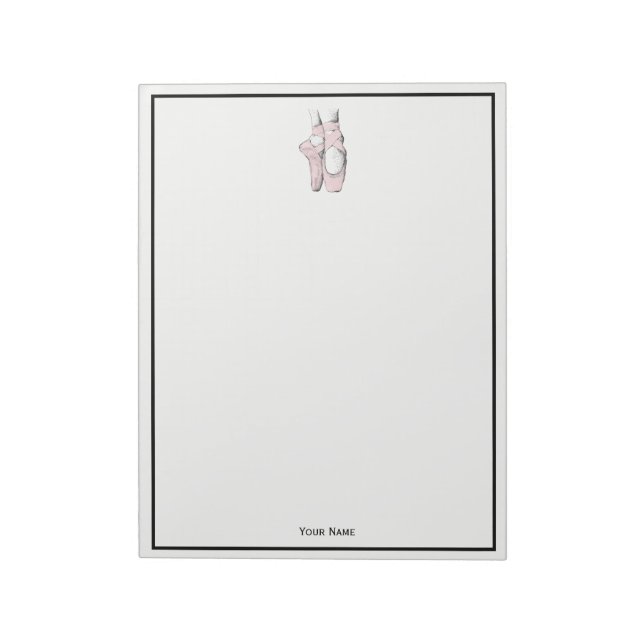Ballerina Feet on Pointe #1 Lt Pink Notepad (Rotated)