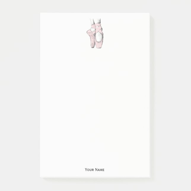 Ballerina Feet on Pointe #1 Lt Pink Post-it Notes (Front)