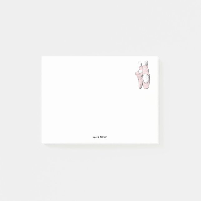 Ballerina Feet on Pointe #1 Lt Pink Post-it Notes (Front)