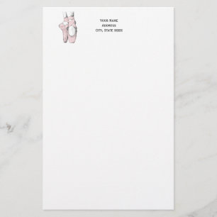 Ballerina Feet on Pointe #1 Lt Pink Stationery