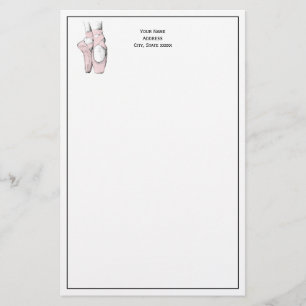 Ballerina Feet on Pointe #1 Lt Pink Stationery