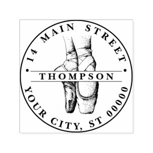 Ballerina Feet on Pointe #1 Name Return Address Self-inking Stamp