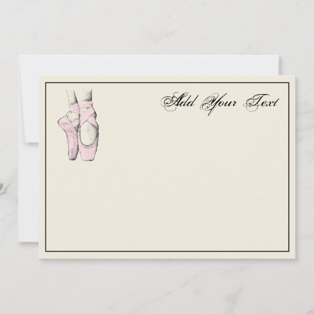 Ballerina Feet on Pointe #2 Lt Pink Note Card (Front)