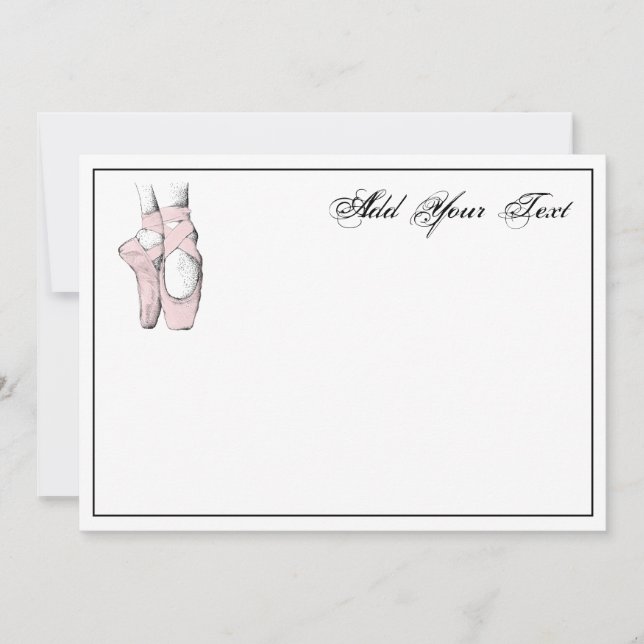 Ballerina Feet on Pointe #2 Lt Pink Note Card (Front)