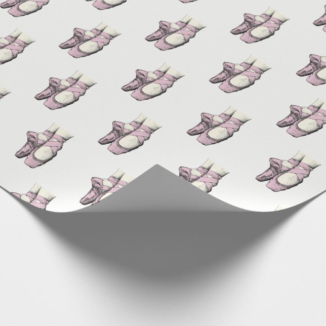 Ballerina Feet on Pointe #3 Lt Pink Wrapping Paper (Corner)
